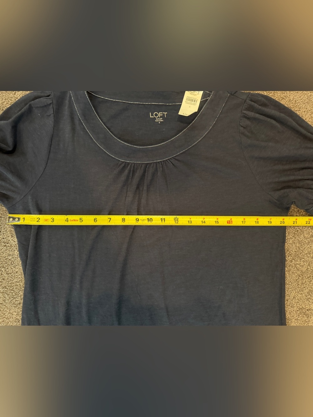Loft Factory NWT Navy Loft Short Sleeve Scoop Neck Top - Picture 8 of 9